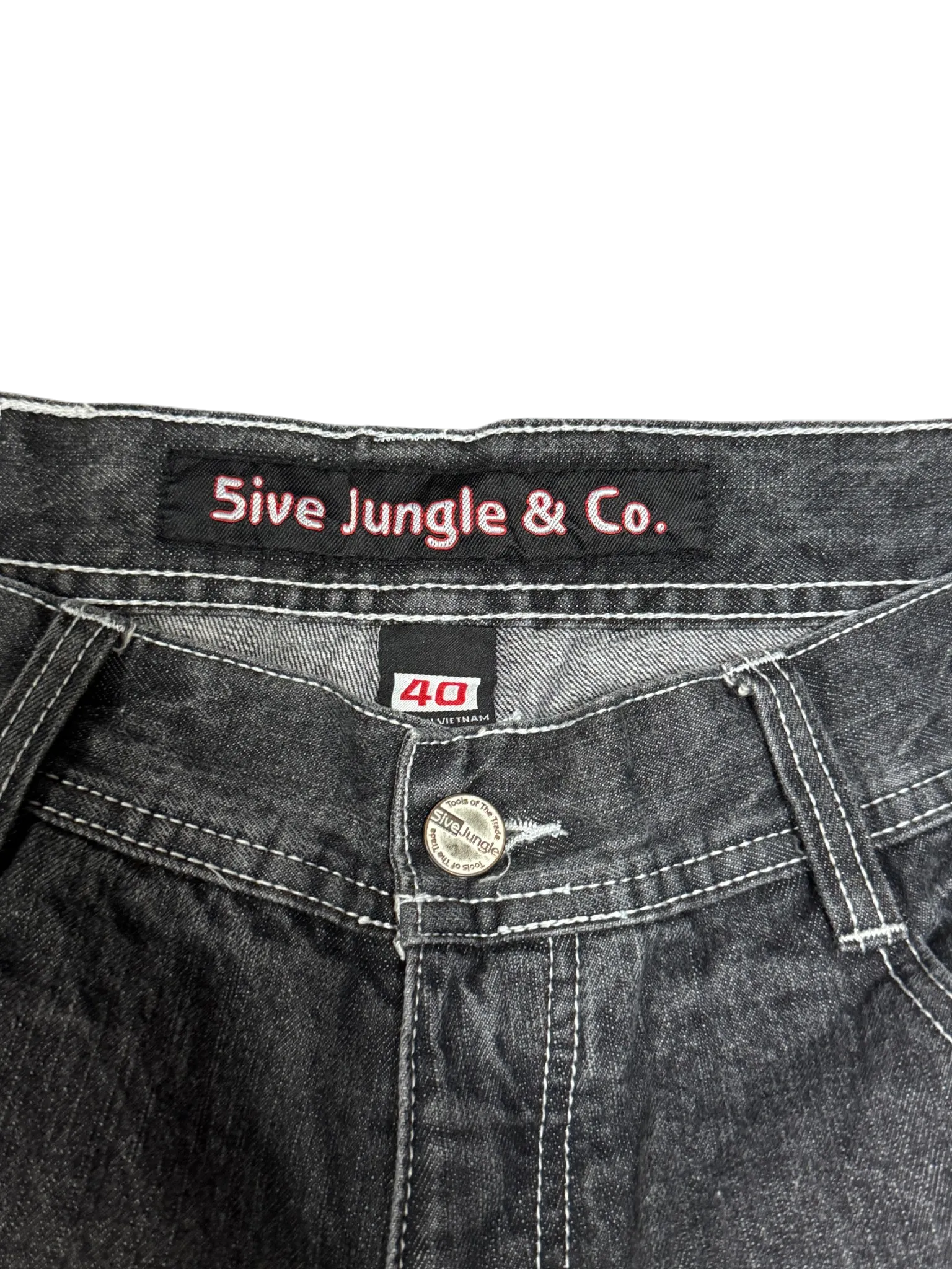 [V0882de] Vintage y2k 5ive Jungle (Five Jungle) schwarze baggy jeans