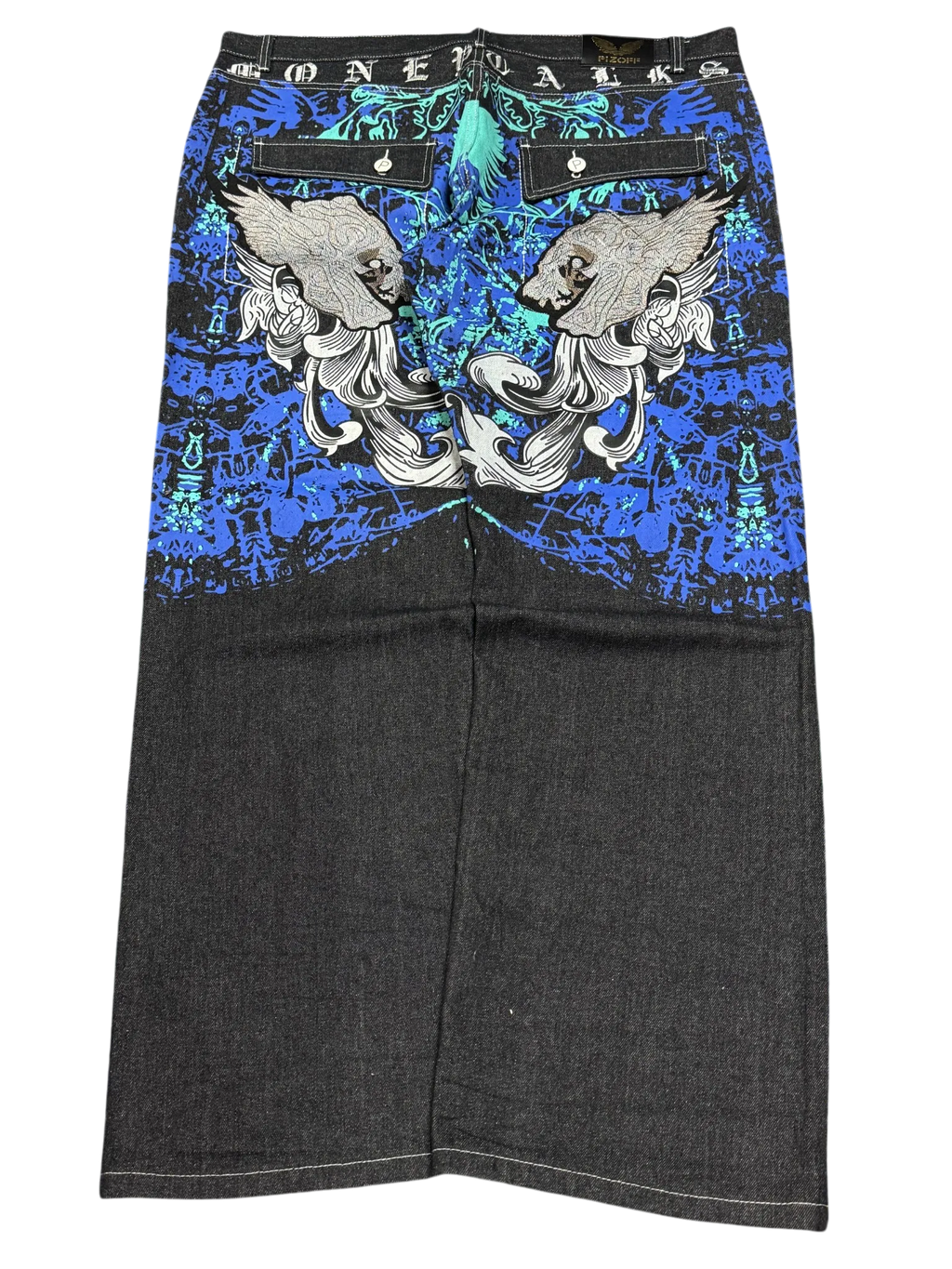 [V0823] Vintage y2k Pizoff schwarze baggy jeans (Money Talks)