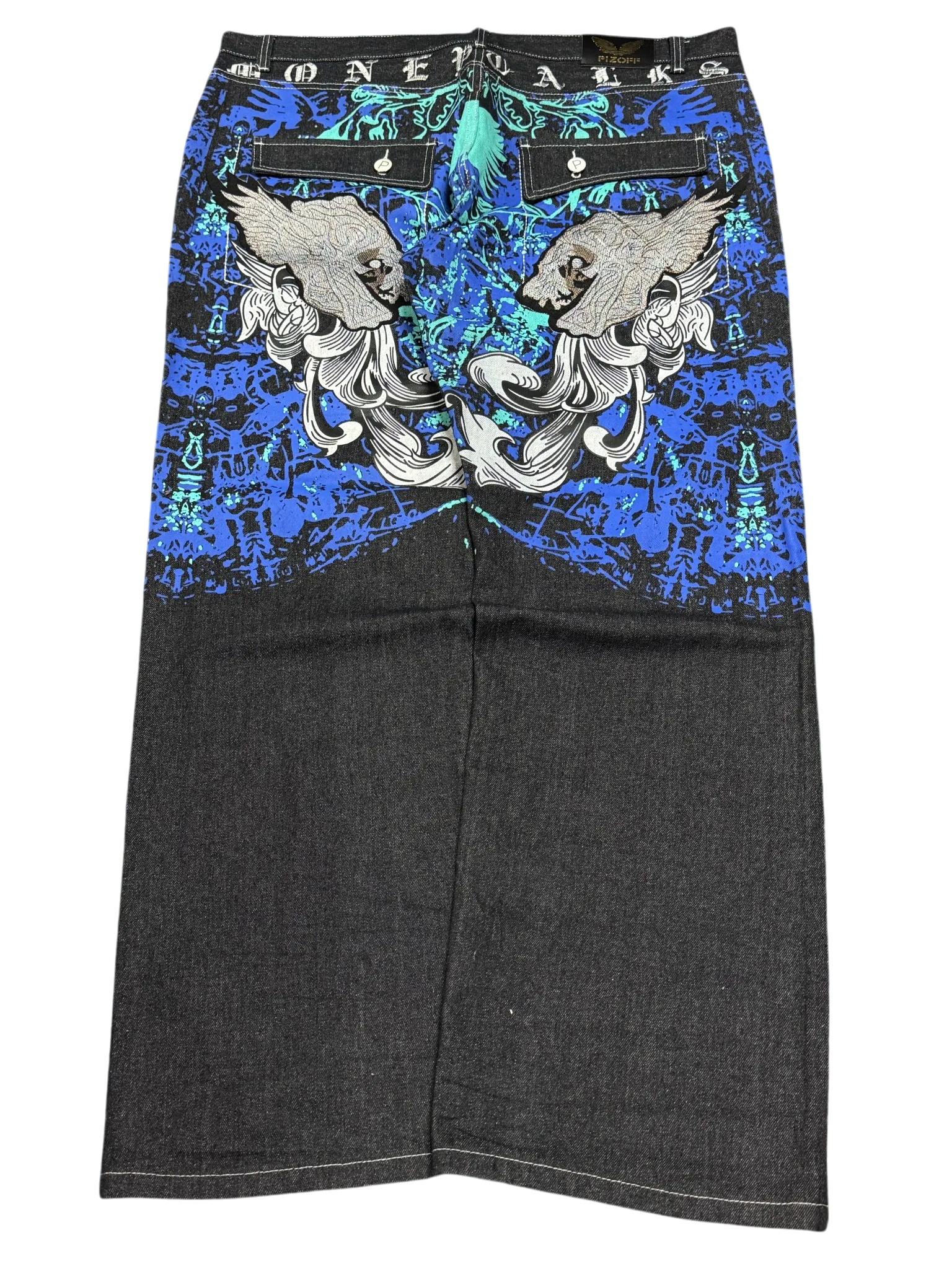 [V0823] Vintage y2k Pizoff schwarze baggy jeans (Money Talks)