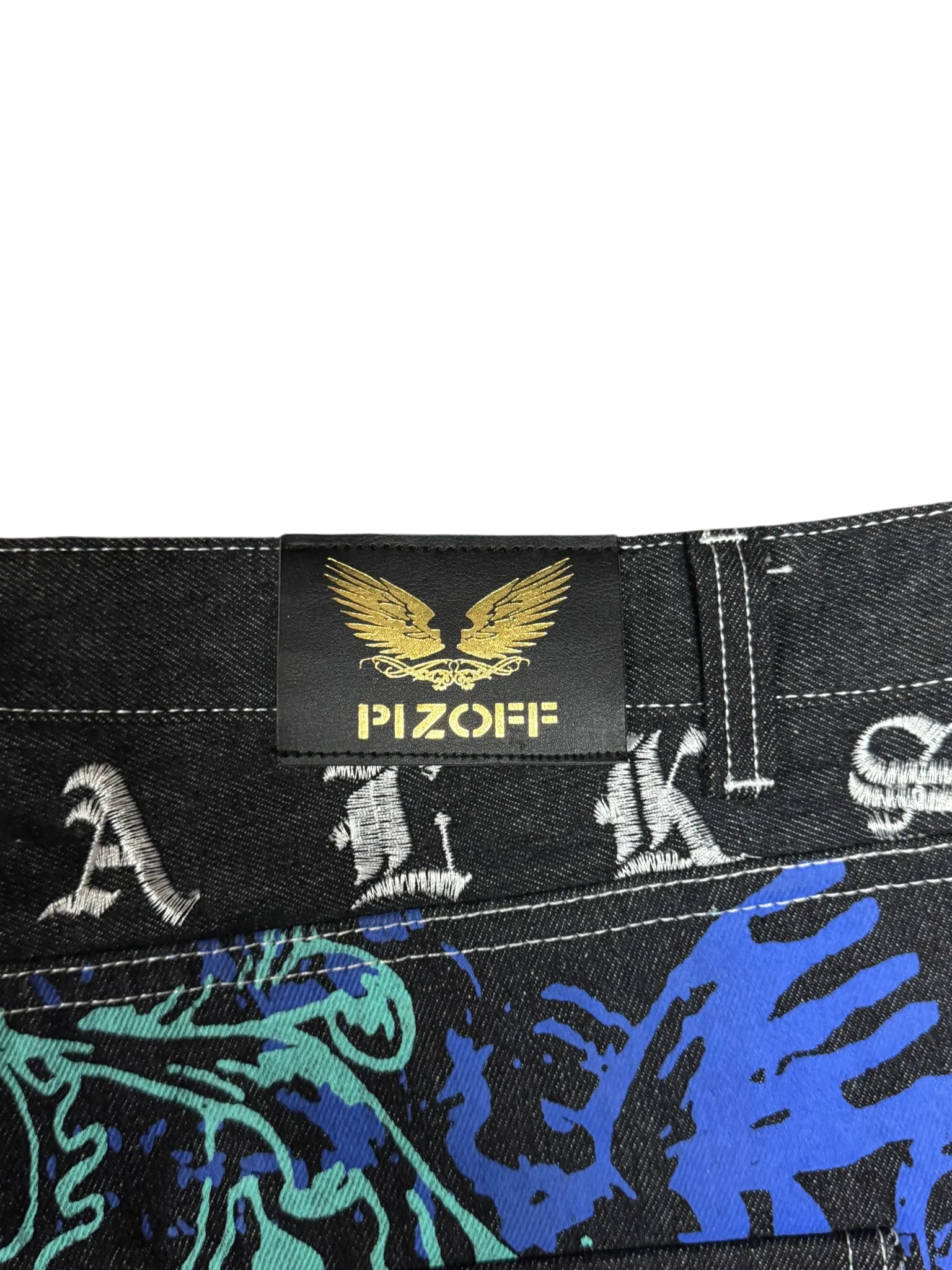 [V0823] Vintage y2k Pizoff schwarze baggy jeans (Money Talks)