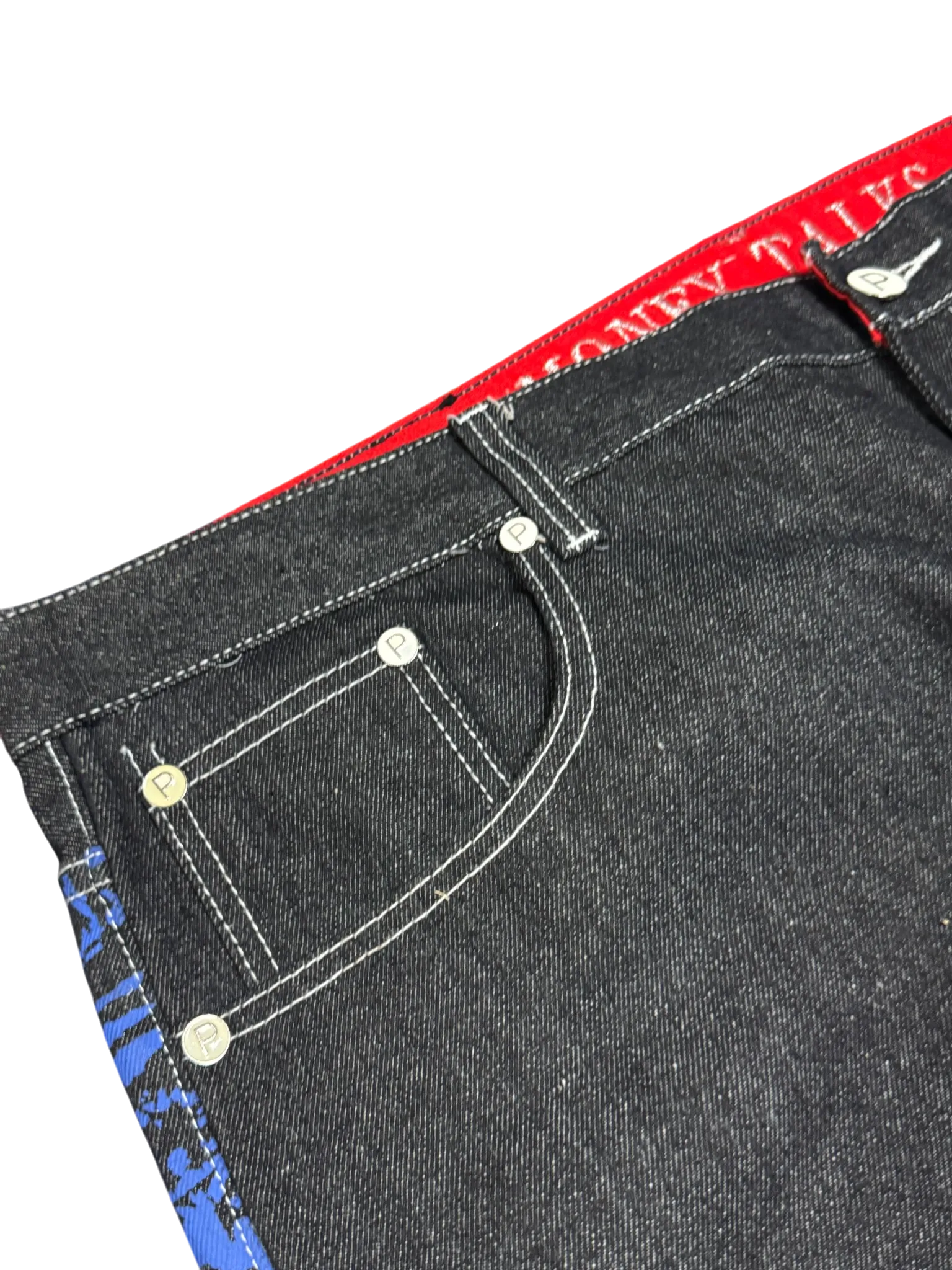 [V0823] Vintage y2k Pizoff schwarze baggy jeans (Money Talks)