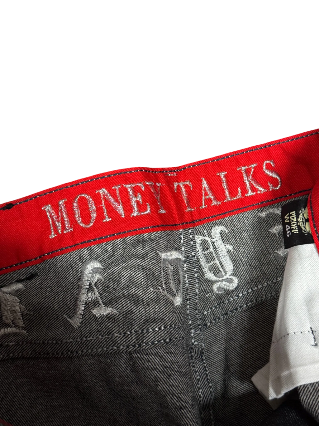 [V0823] Vintage y2k Pizoff schwarze baggy jeans (Money Talks)