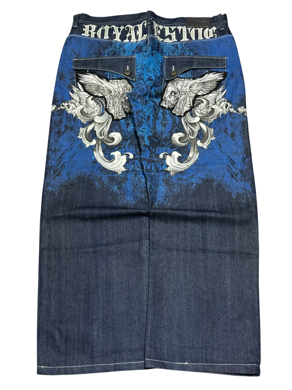 [V0857de] Vintage y2k Raw Blue blaue baggy jeans (Royal Estoc)