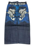 [V0857de] Vintage y2k Raw Blue blaue baggy jeans (Royal Estoc)