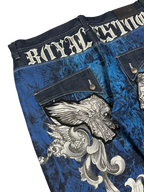 [V0857de] Vintage y2k Raw Blue blaue baggy jeans (Royal Estoc)