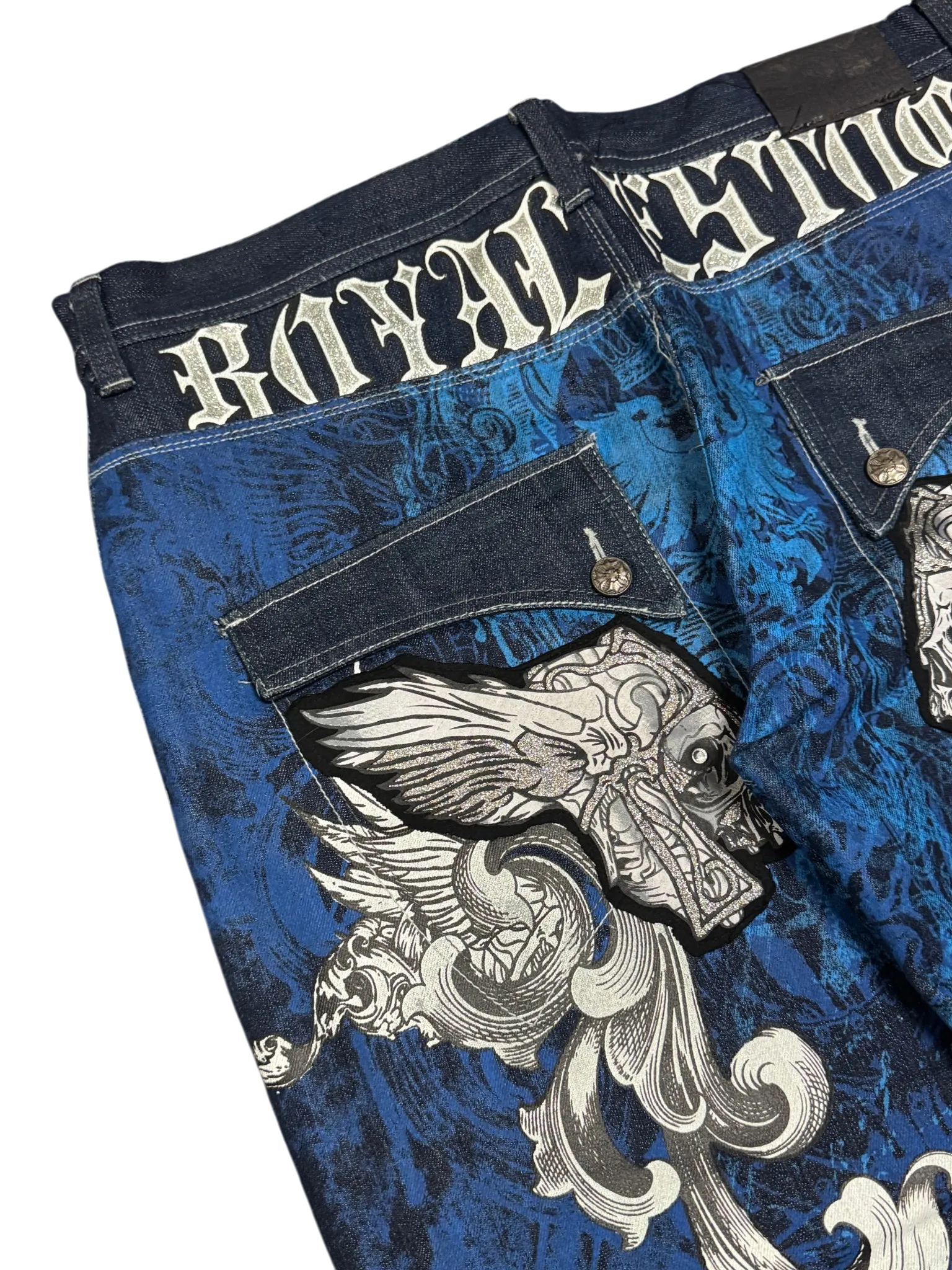 [V0857de] Vintage y2k Raw Blue blaue baggy jeans (Royal Estoc)