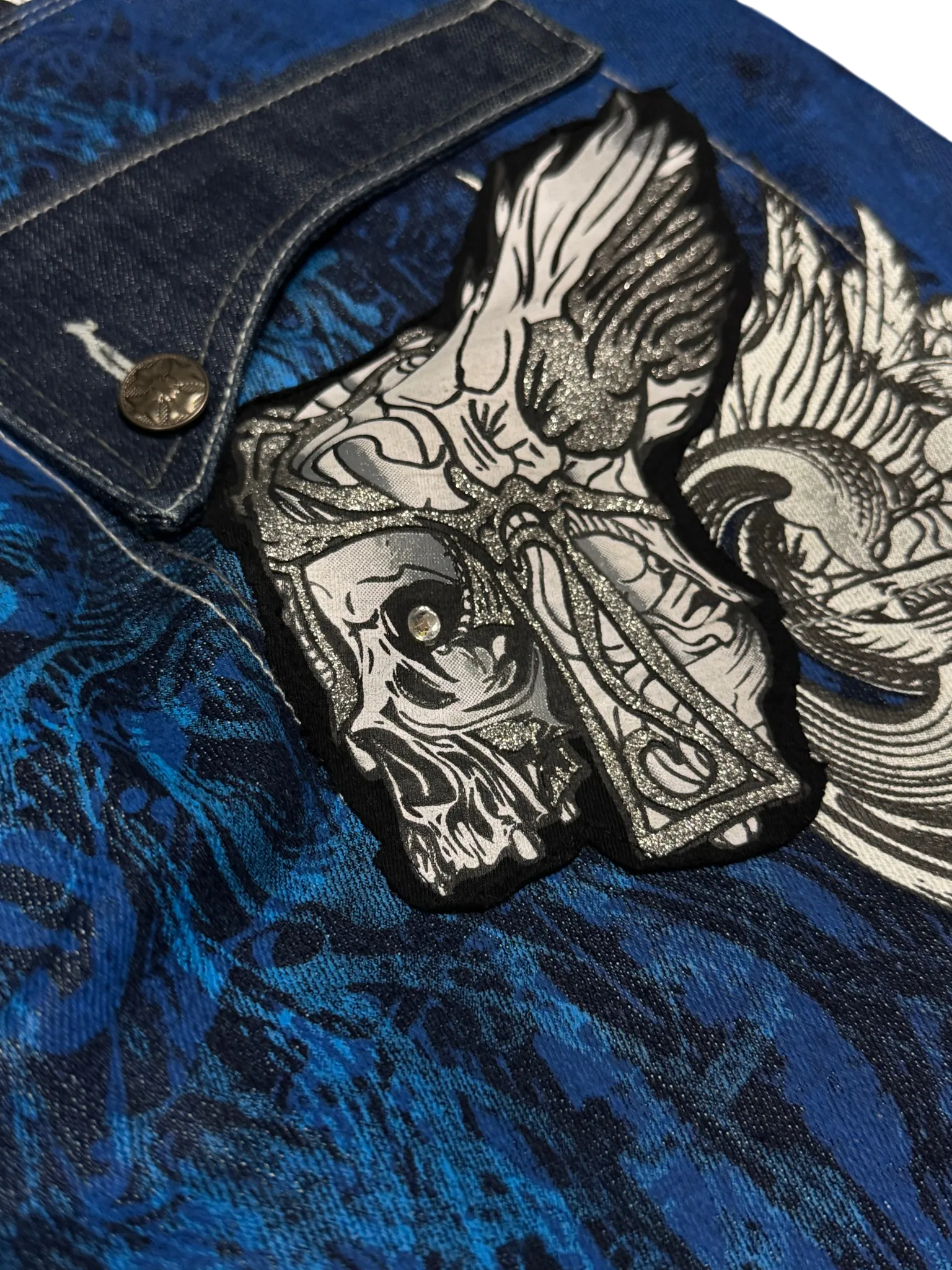 [V0857de] Vintage y2k Raw Blue blaue baggy jeans (Royal Estoc)