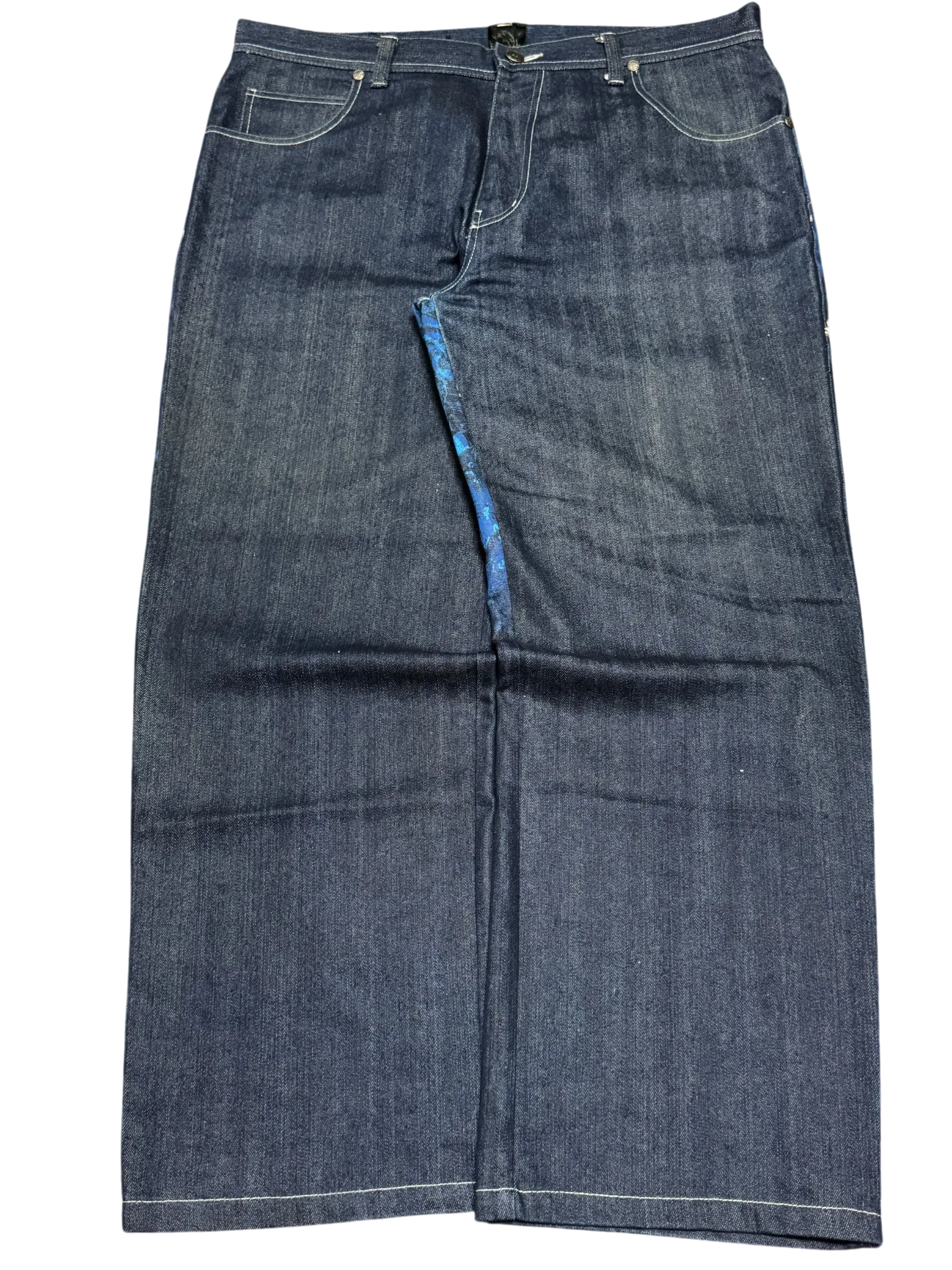 [V0857de] Vintage y2k Raw Blue blaue baggy jeans (Royal Estoc)