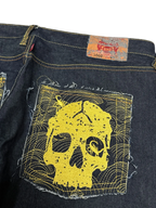 [V0864de] Vintage y2k Red Monkey Company marineblaue baggy jeans