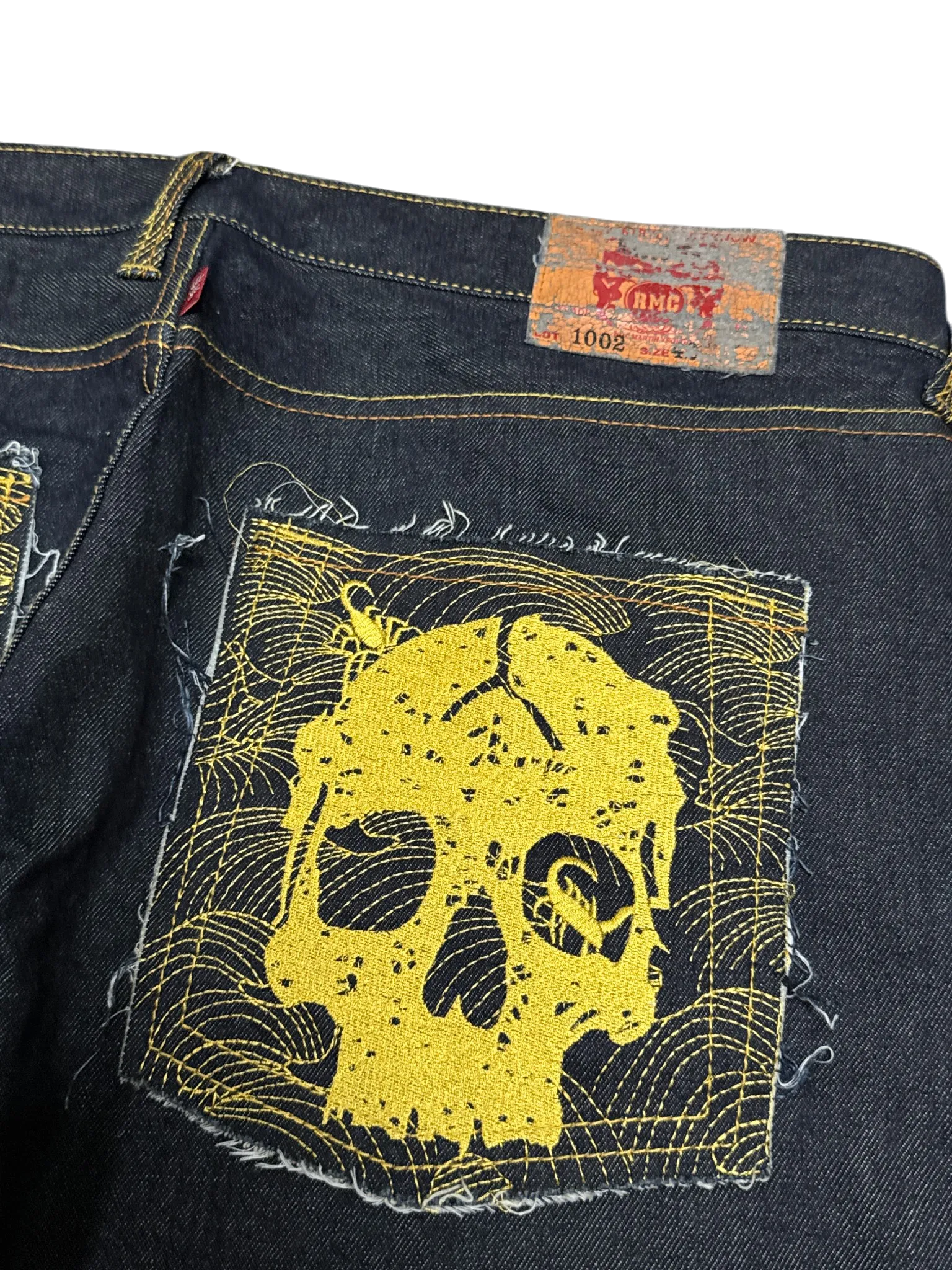 [V0864de] Vintage y2k Red Monkey Company marineblaue baggy jeans