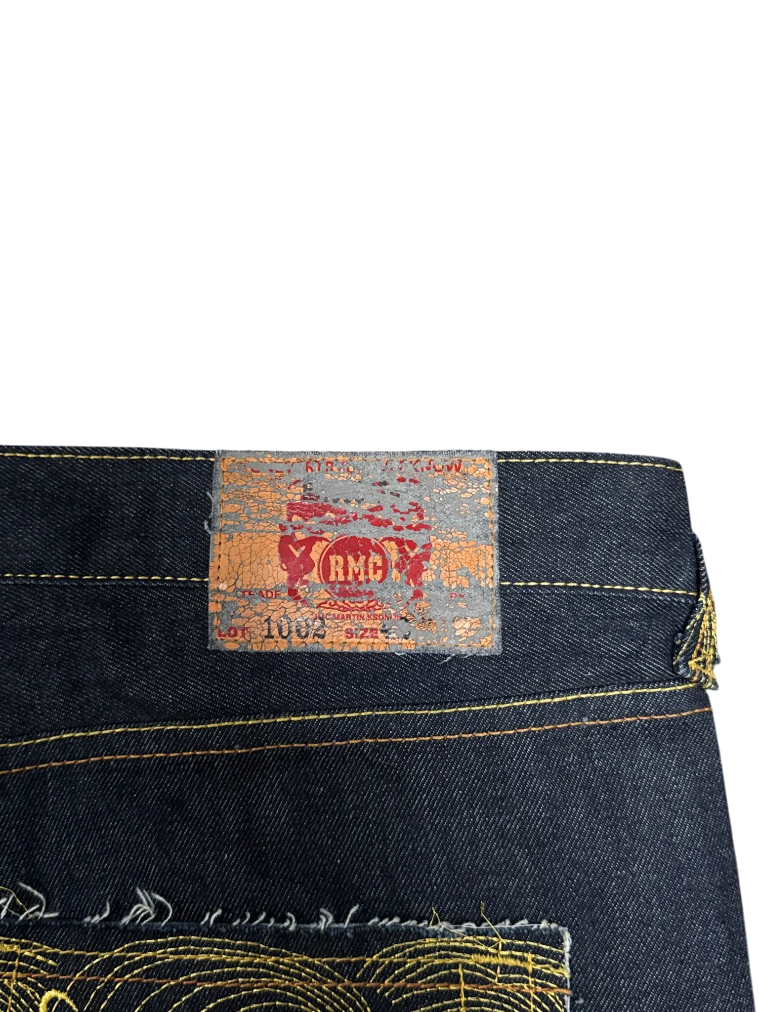 [V0864de] Vintage y2k Red Monkey Company marineblaue baggy jeans