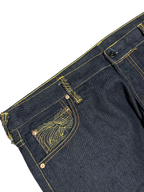 [V0864de] Vintage y2k Red Monkey Company marineblaue baggy jeans