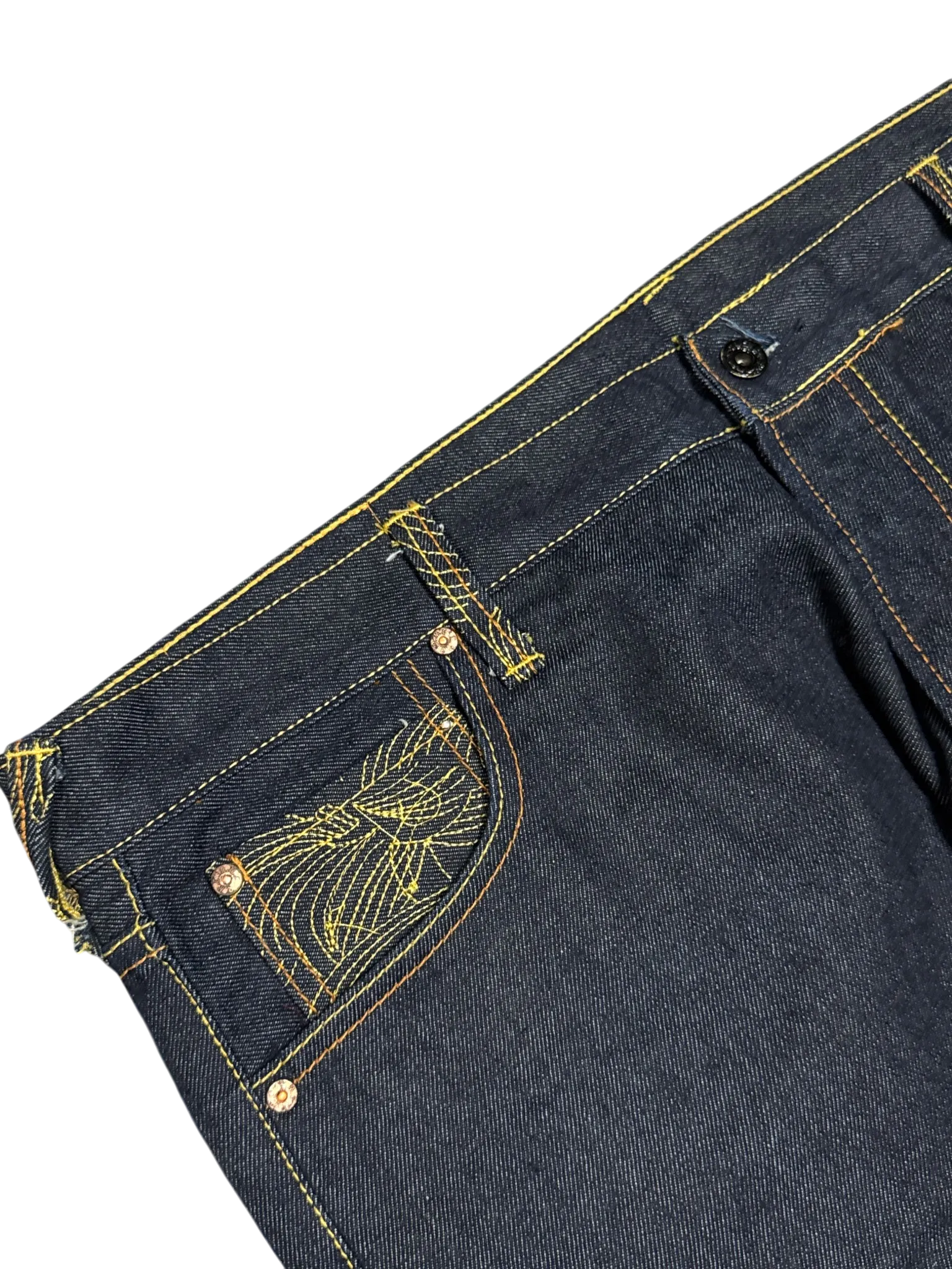 [V0864de] Vintage y2k Red Monkey Company marineblaue baggy jeans