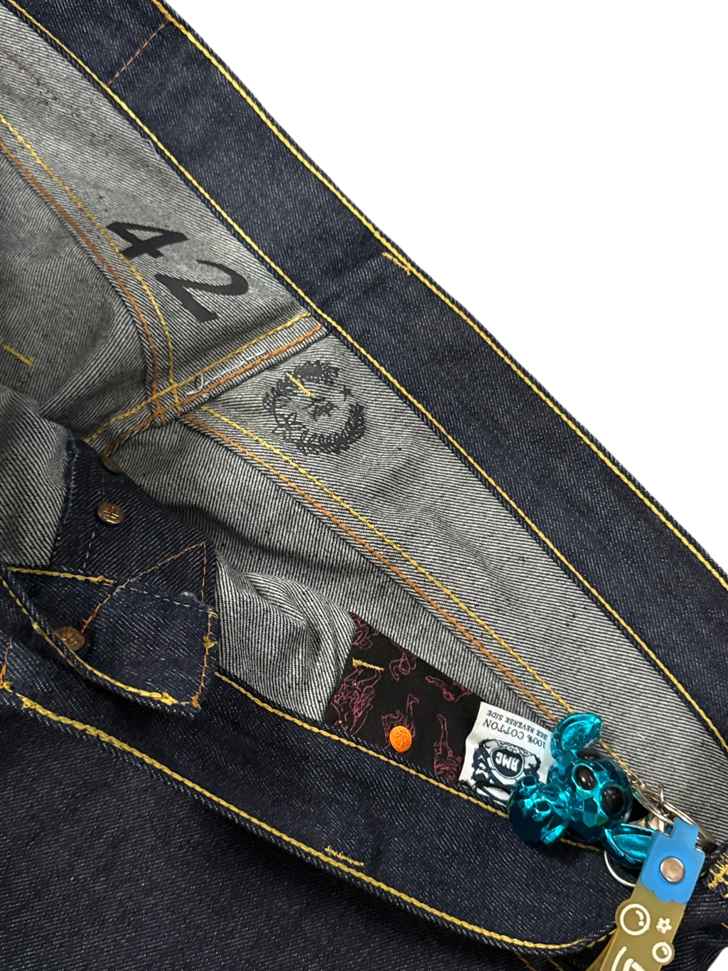 [V0864de] Vintage y2k Red Monkey Company marineblaue baggy jeans