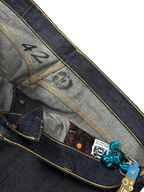 [V0864de] Vintage y2k Red Monkey Company marineblaue baggy jeans