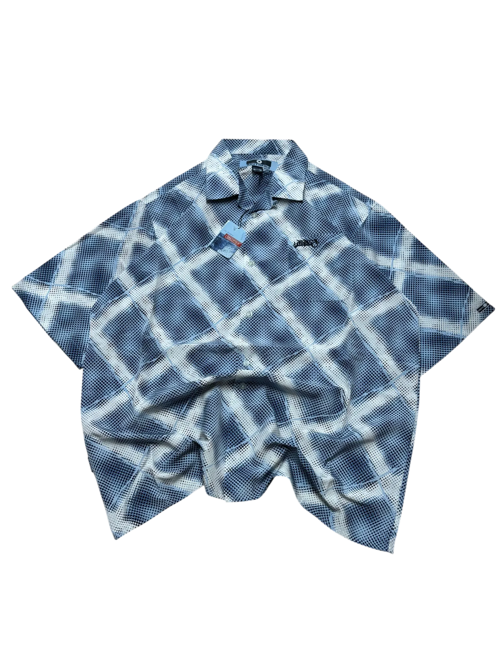 [V0868] Vintage y2k Southpole blaues Hemd (New with Tag, Graffiti)