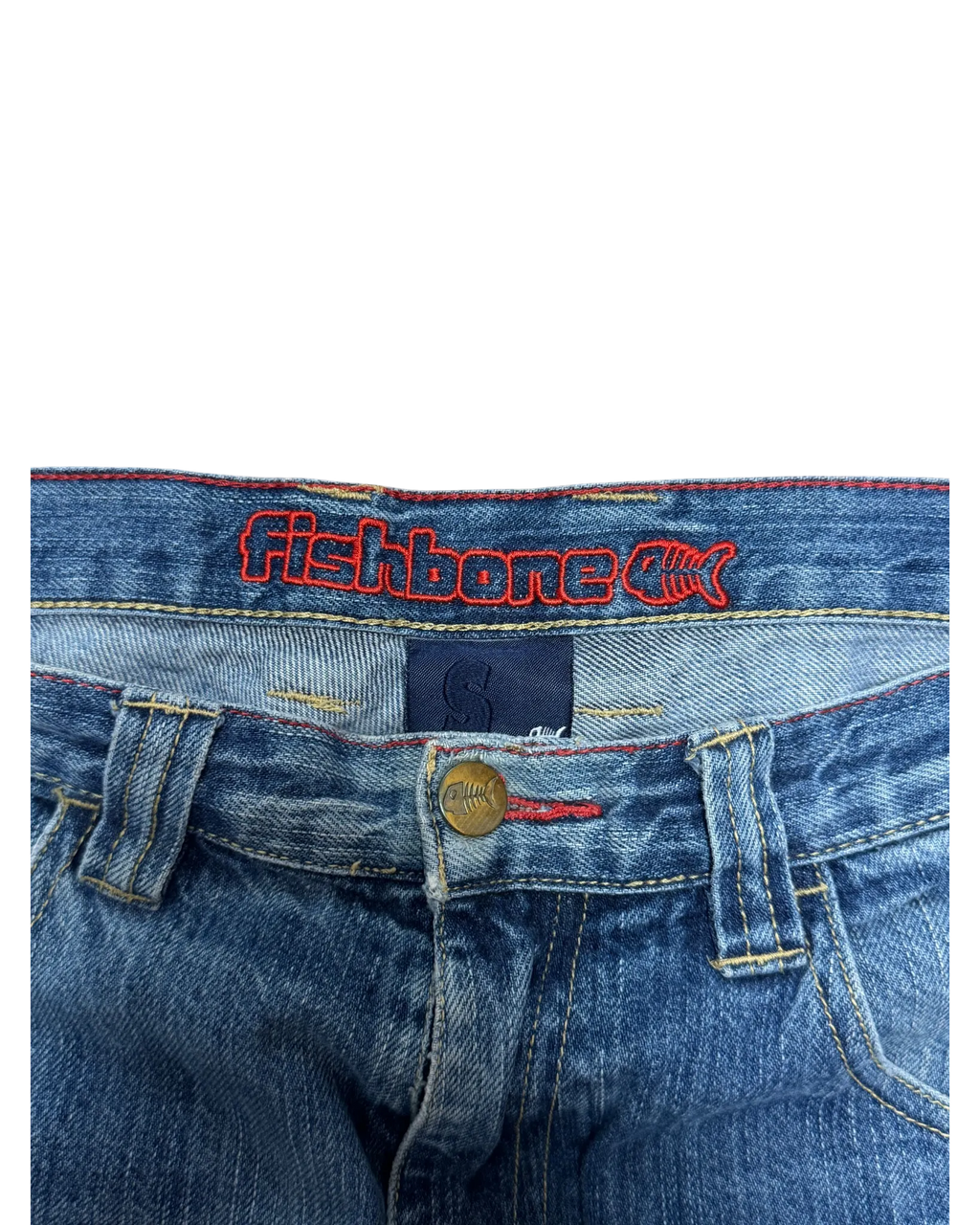 [V0533] Vintage y2k Fishbone blaue baggy jeans