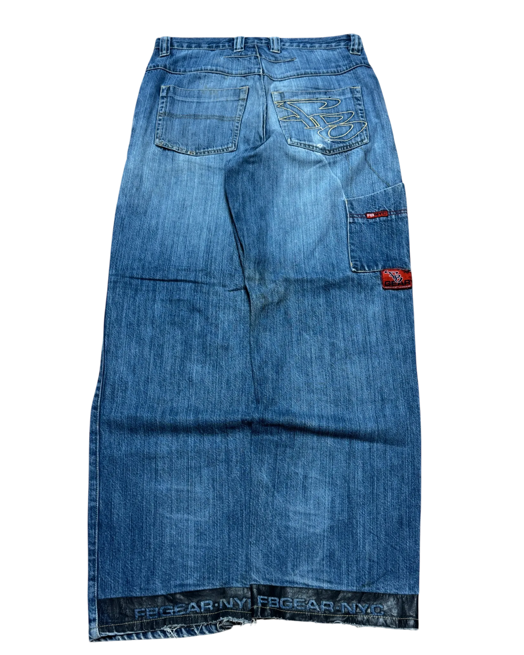 [V0533] Vintage y2k Fishbone blaue baggy jeans