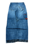 [V0533] Vintage y2k Fishbone blaue baggy jeans