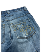 [V0533] Vintage y2k Fishbone blaue baggy jeans