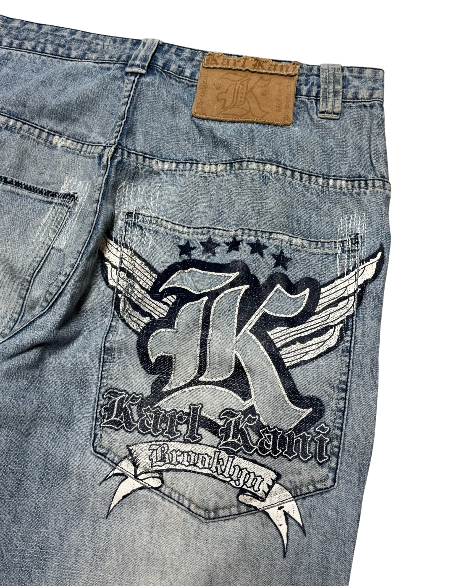 [V0848de] Vintage y2k Karl Kani blaue baggy jeans