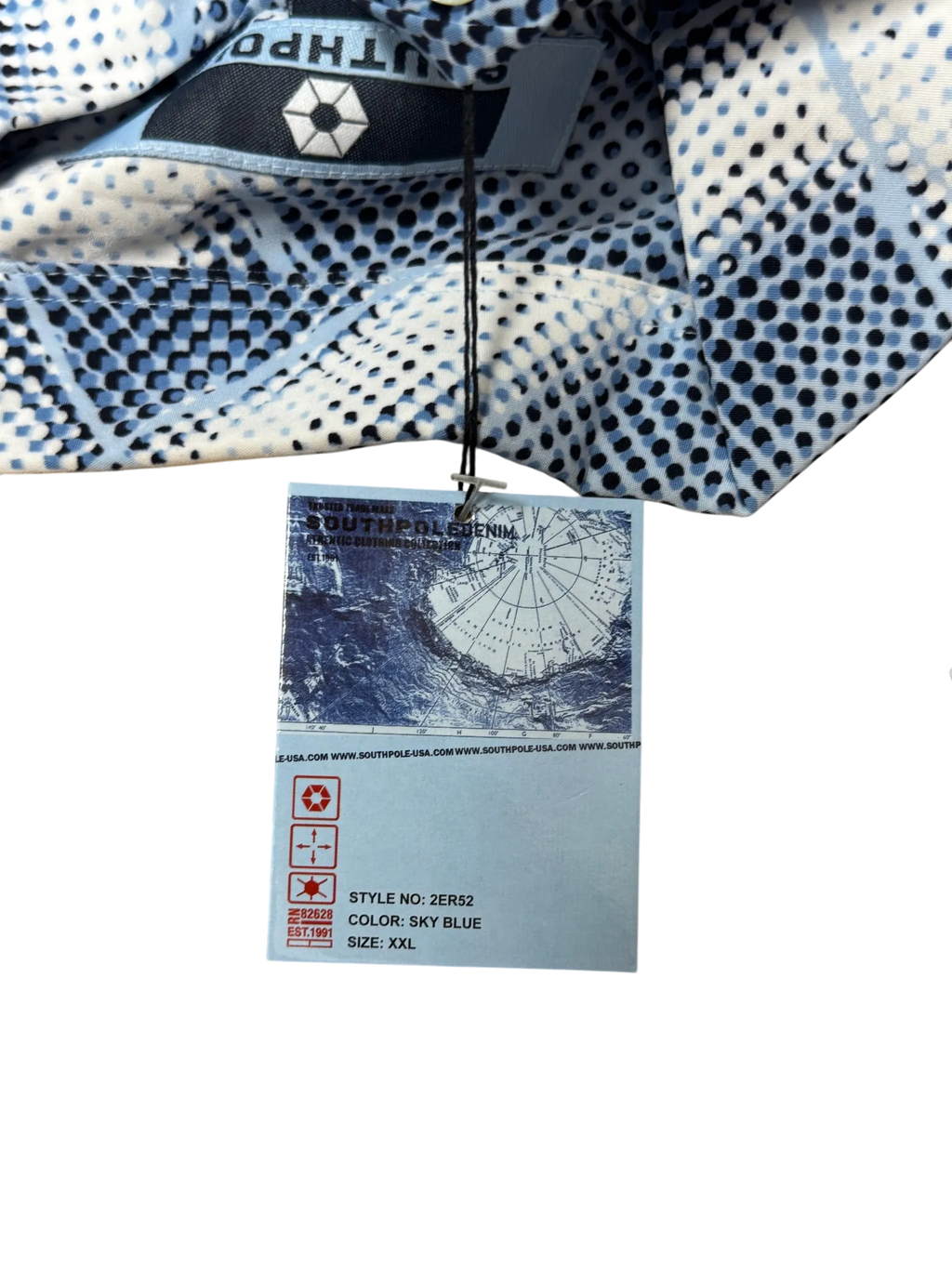 [V0868] Vintage y2k Southpole blaues Hemd (New with Tag, Graffiti)