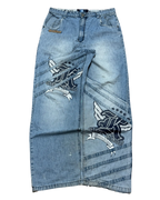 [V0848de] Vintage y2k Karl Kani blaue baggy jeans
