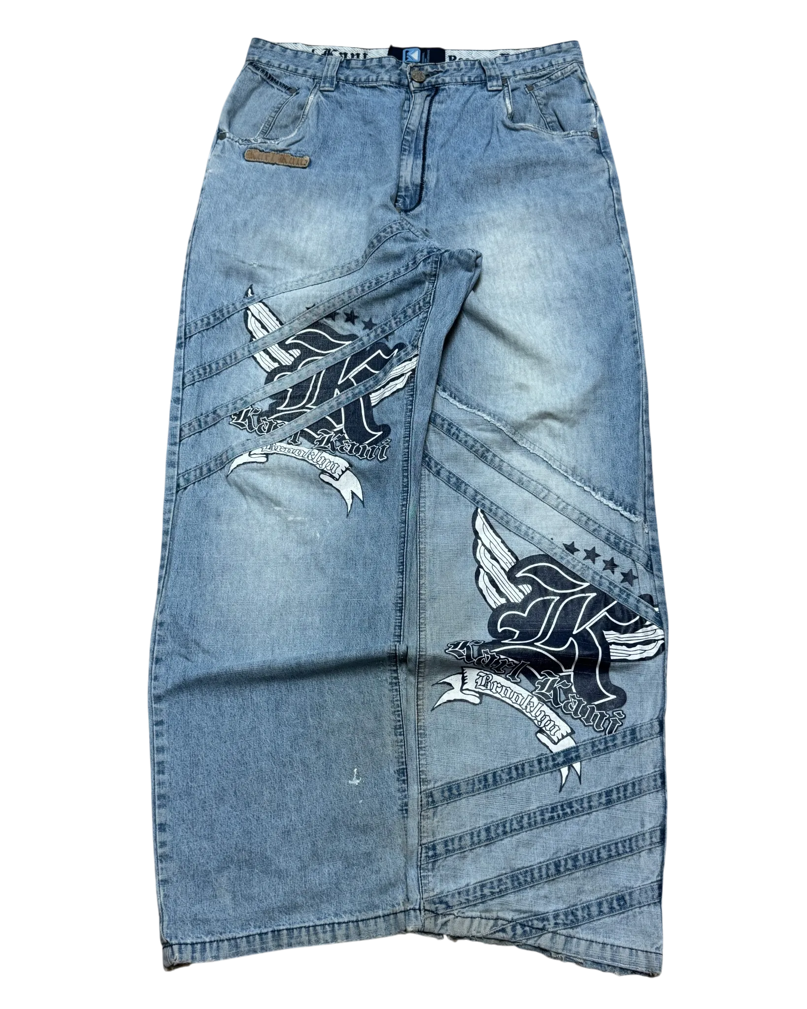 [V0848de] Vintage y2k Karl Kani blaue baggy jeans