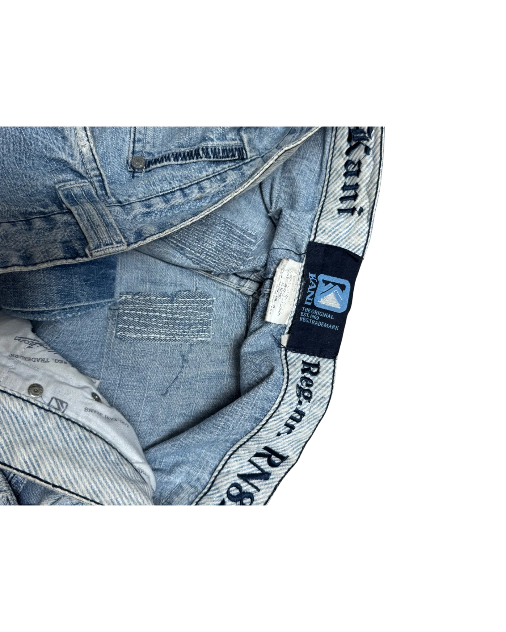 [V0848de] Vintage y2k Karl Kani blaue baggy jeans
