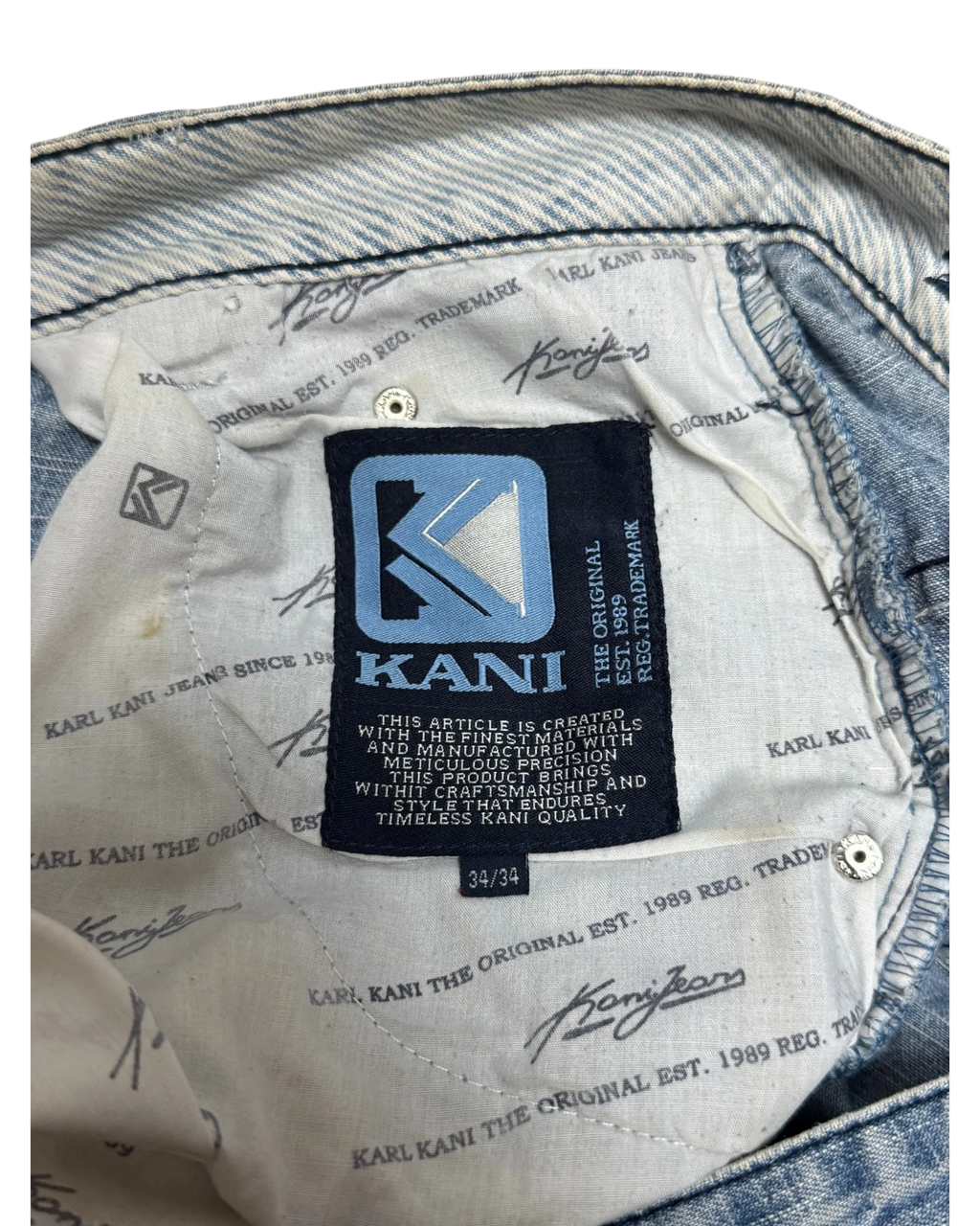 [V0848de] Vintage y2k Karl Kani blaue baggy jeans