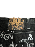 [V0863de] Vintage y2k Attitude Gold schwarze baggy jeans