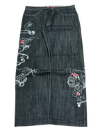 [V0863de] Vintage y2k Attitude Gold schwarze baggy jeans