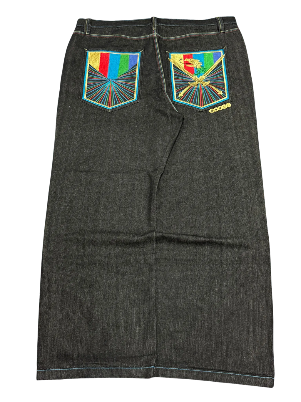 [V0862de] Vintage y2k Coogi schwarze baggy jeans