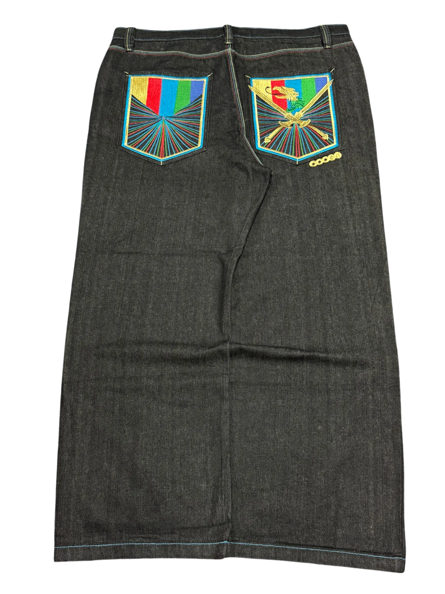 [V0862de] Vintage y2k Coogi schwarze baggy jeans