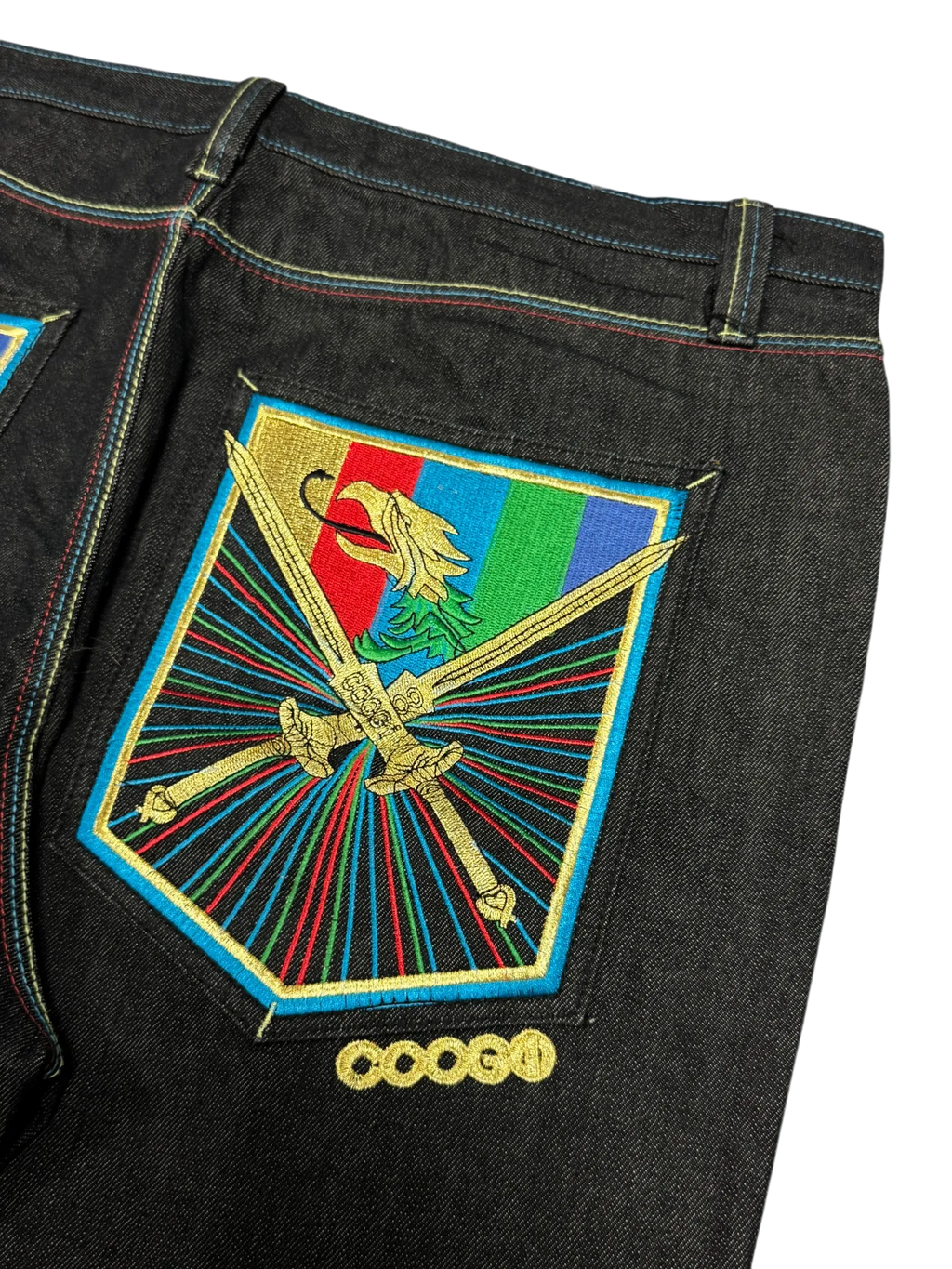 [V0862de] Vintage y2k Coogi schwarze baggy jeans