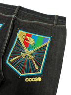 [V0862de] Vintage y2k Coogi schwarze baggy jeans