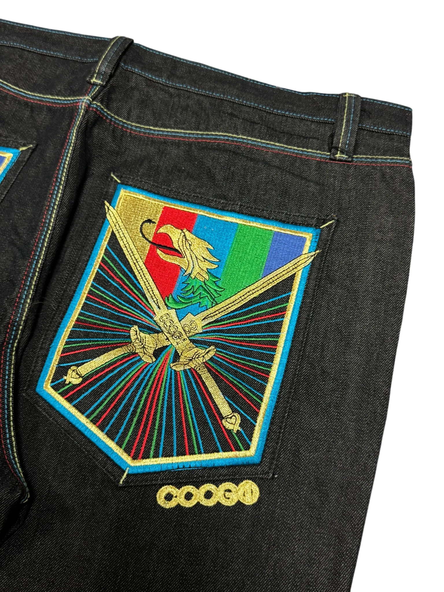 [V0862de] Vintage y2k Coogi schwarze baggy jeans