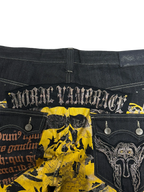 [V0858de] Vintage y2k Raw Blue schwarze baggy jeans (Moral Vambrace)