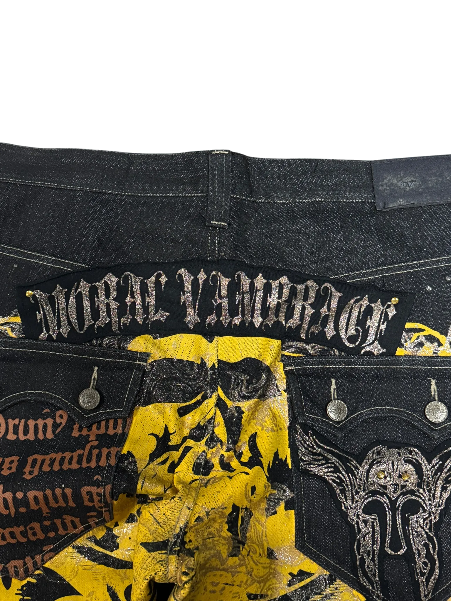 [V0858de] Vintage y2k Raw Blue schwarze baggy jeans (Moral Vambrace)
