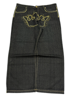 [V0861de] Vintage y2k Crownholder schwarze baggy jeans