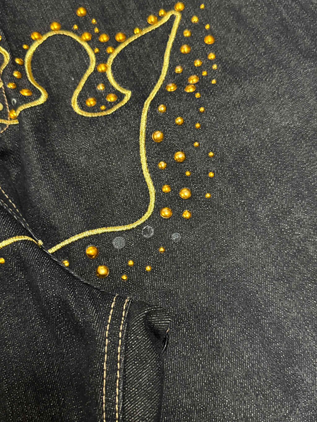 [V0861de] Vintage y2k Crownholder schwarze baggy jeans