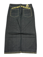 [V0861de] Vintage y2k Crownholder schwarze baggy jeans