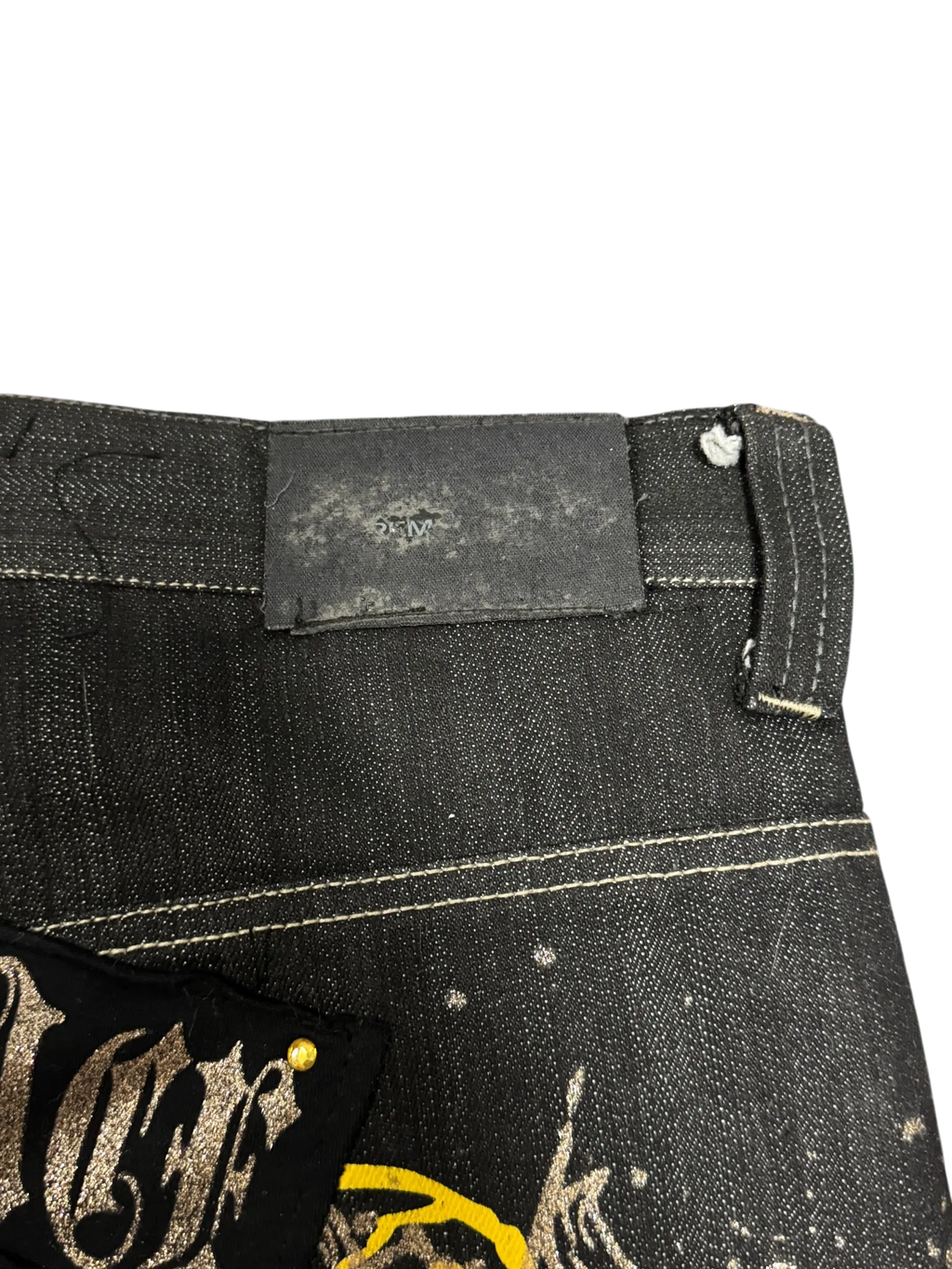 [V0858de] Vintage y2k Raw Blue schwarze baggy jeans (Moral Vambrace)