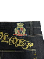 [V0861de] Vintage y2k Crownholder schwarze baggy jeans