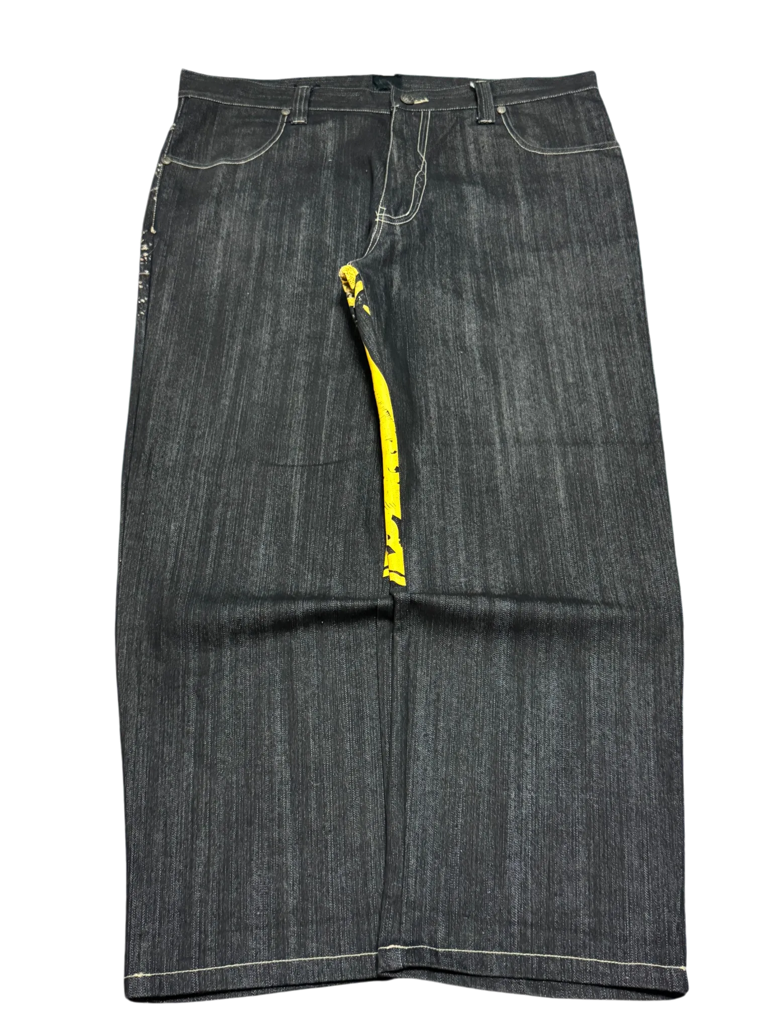 [V0858de] Vintage y2k Raw Blue schwarze baggy jeans (Moral Vambrace)