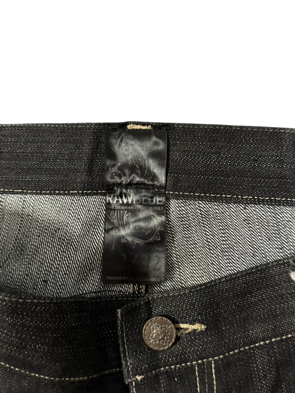[V0858de] Vintage y2k Raw Blue schwarze baggy jeans (Moral Vambrace)