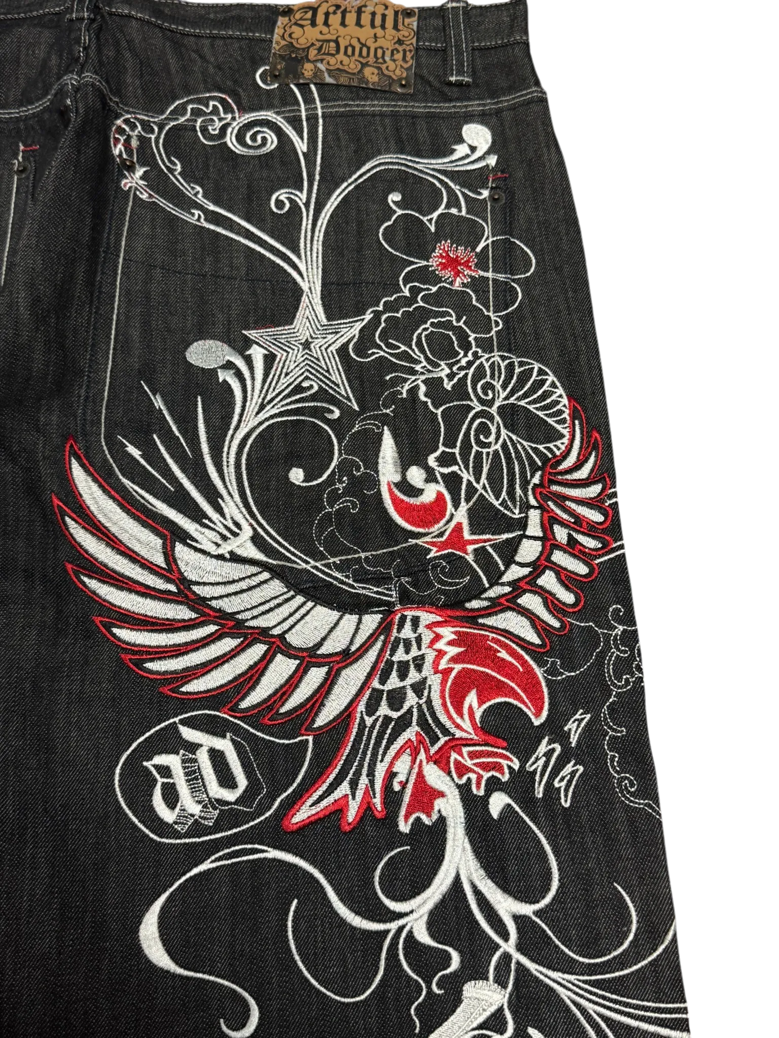[V0859de] Vintage y2k Artful Dodger schwarze baggy jeans