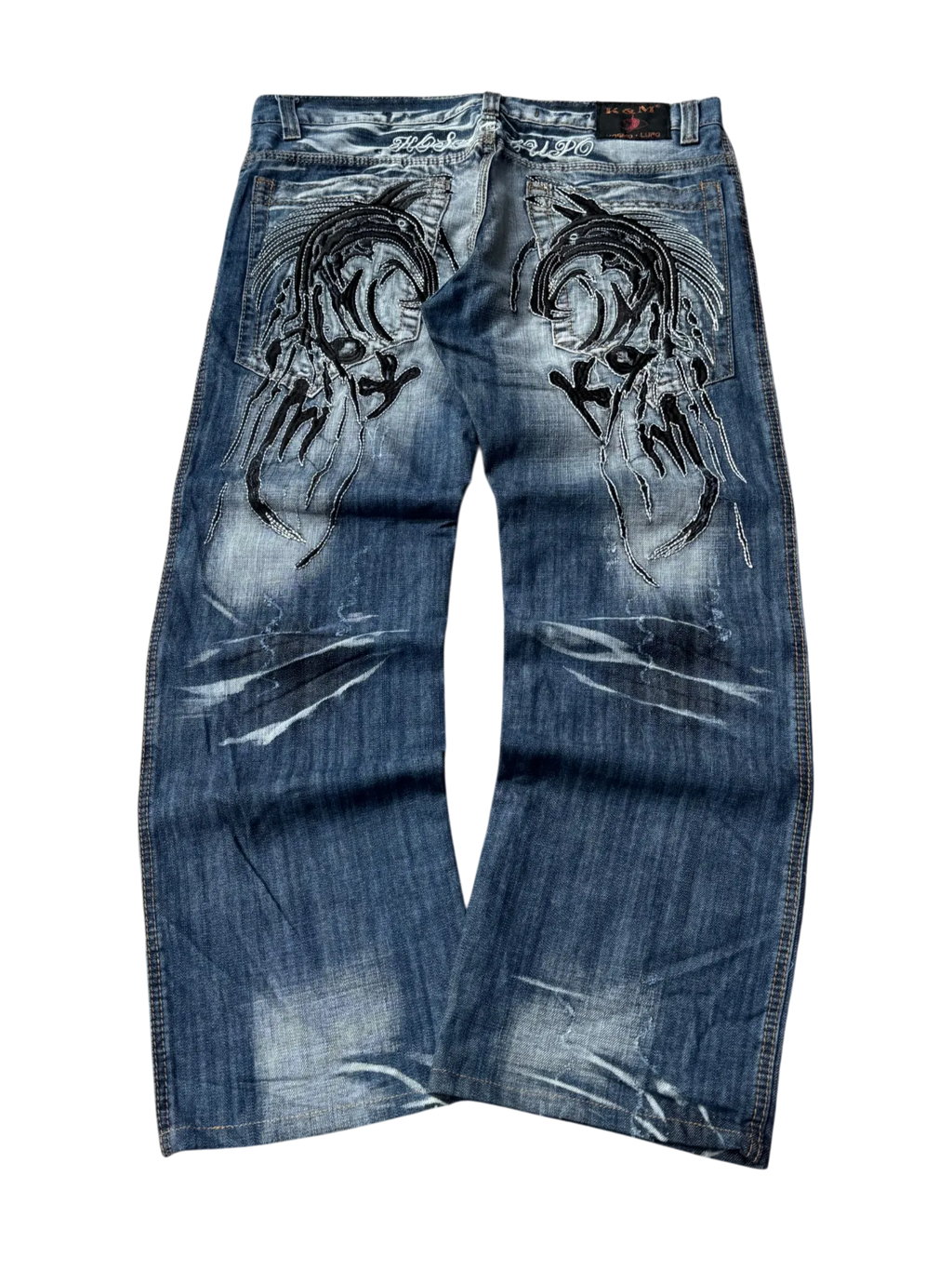 [V0960de] Vintage y2k Kosmo Lupo blaue straight jeans