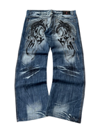 [V0960de] Vintage y2k Kosmo Lupo blaue straight jeans