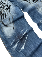 [V0960de] Vintage y2k Kosmo Lupo blaue straight jeans